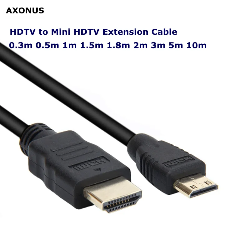 Mini HDMI-compatible to HDMI Cable 1080p 3D Gold Plated Plug For Monitor Tablet Camera DV graphics card HDTV Display Projection