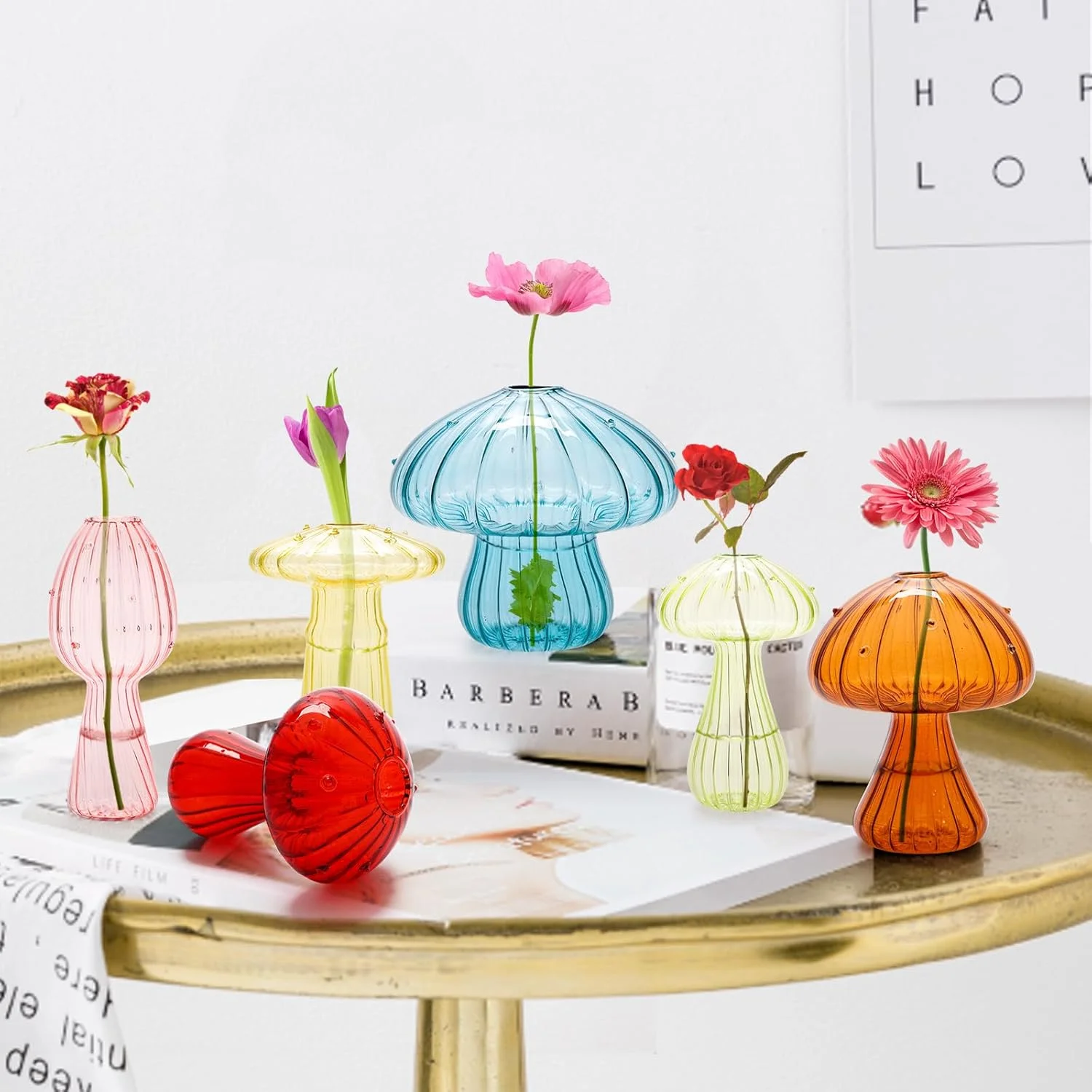 Mushroom Glass Vase Set 4