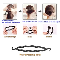 4Pcs Set Hair Disk Pull Hair Pins Clips Comb For Girls Hair Styling Tools Kit Braiding Donut Bun Maker Hairdressing Accessories 2