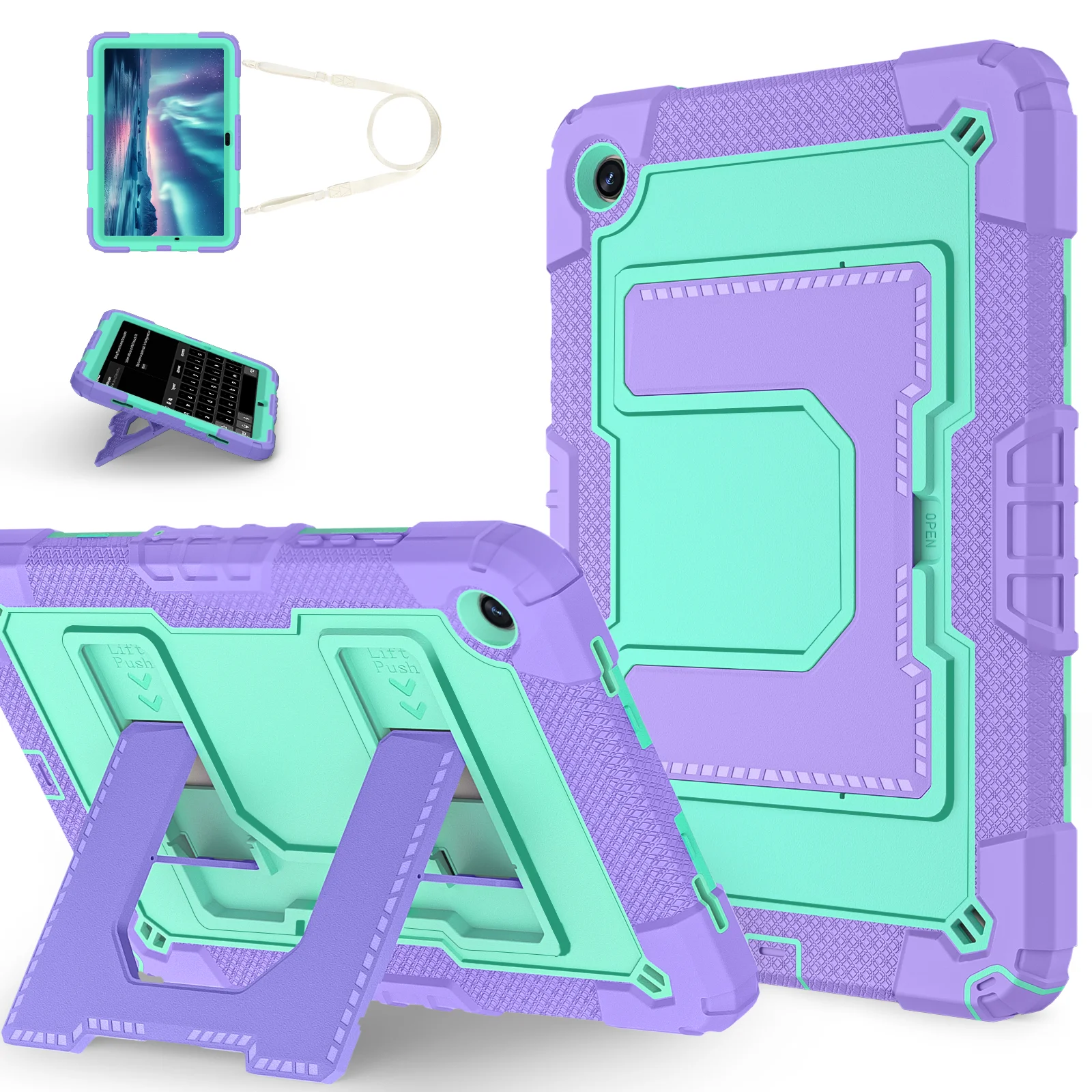 Kids' Protective Tablet Cover Armor Case - Durable Silicone and Polycarbonate Design