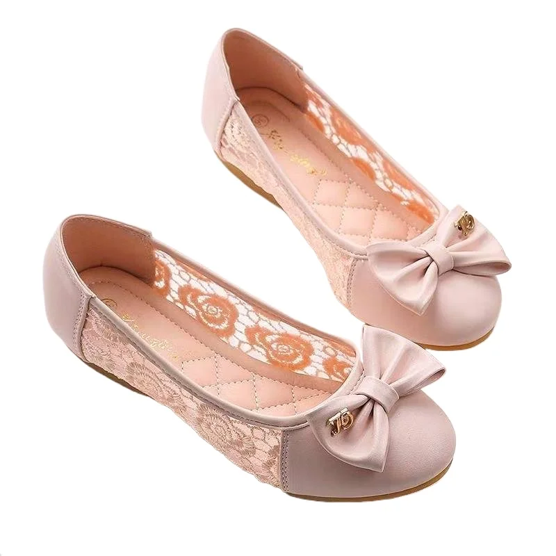 Modische neue runde Mesh-Schuhe mit Schleife, bequeme flache Schuhe, Sommer-Bestseller, elegante, sexy, lässige Walking-Schuhe für Damen – Detail 3