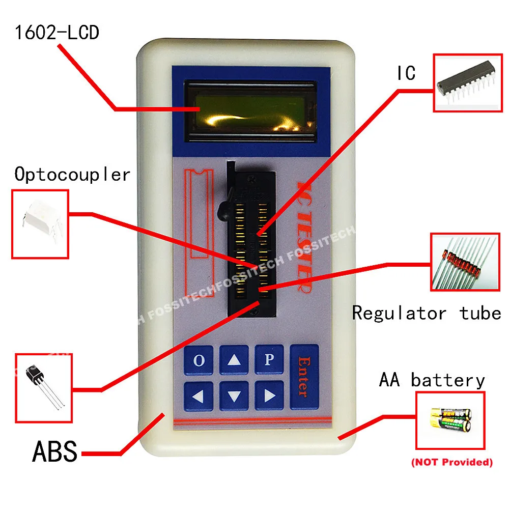 Integrated Circuit IC Chip Tester Transistor Optocoupler Operational Amplifier Regulator Tube Automatic Identification Device ic transistor tester