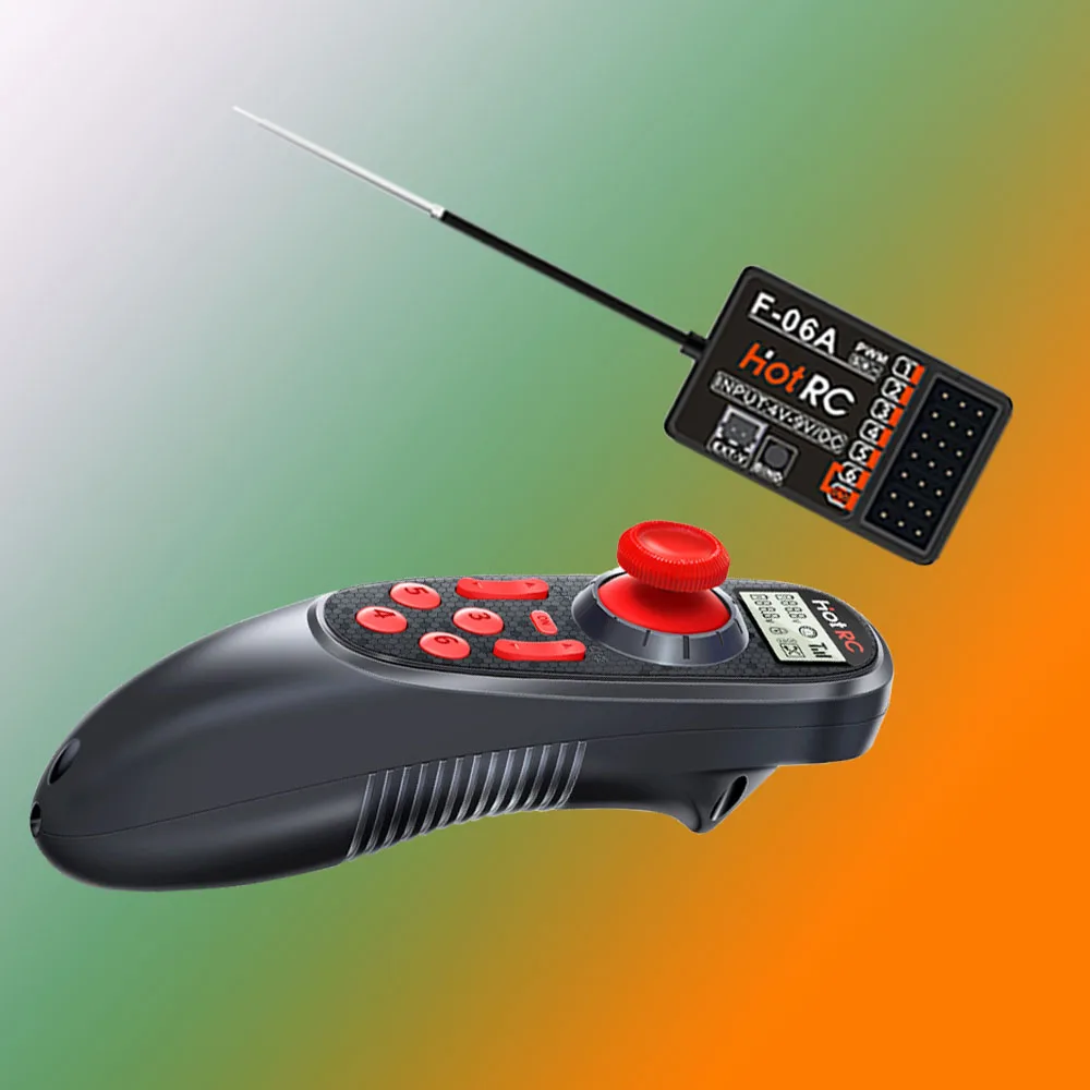 HOTRC DS-600 6CH 2.4GHz Radio System Transmitter Remote Controller with  F-06A Channel Receiver for RC Boat 2