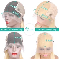 Perruque Bob Lace Front Wig 613 naturelle, cheveux humains, blond ombré 1B 613, 13x6, pour femmes africaines 6