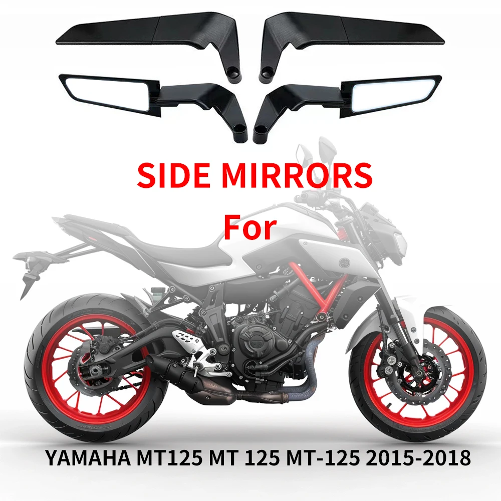 Motorcycle Mirrors Stealth Winglets Mirror To Rotate Adjustable Mirrors For YAMAHA MT125 MT 125 MT-125 2015-motorcycle mirror motorcycle mirrors