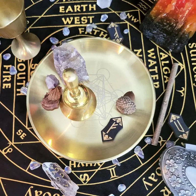Altar Bowl Witch Candle Holder Plate Candlestick Altar Serving Tray Divination Tools Witch Supplies For Ceremonies Decorations pagan ritual tray