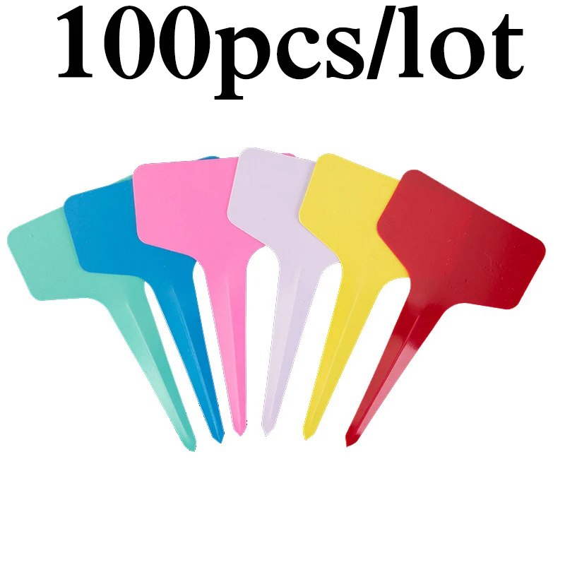 Mziart 100Pcs Lovely Heart Shape Multicolor Plant Nursery Garden Labels Waterproof Re-Usable Plant Tags Markers for Seed Trays and Pots Greenhouse 5 Colors 