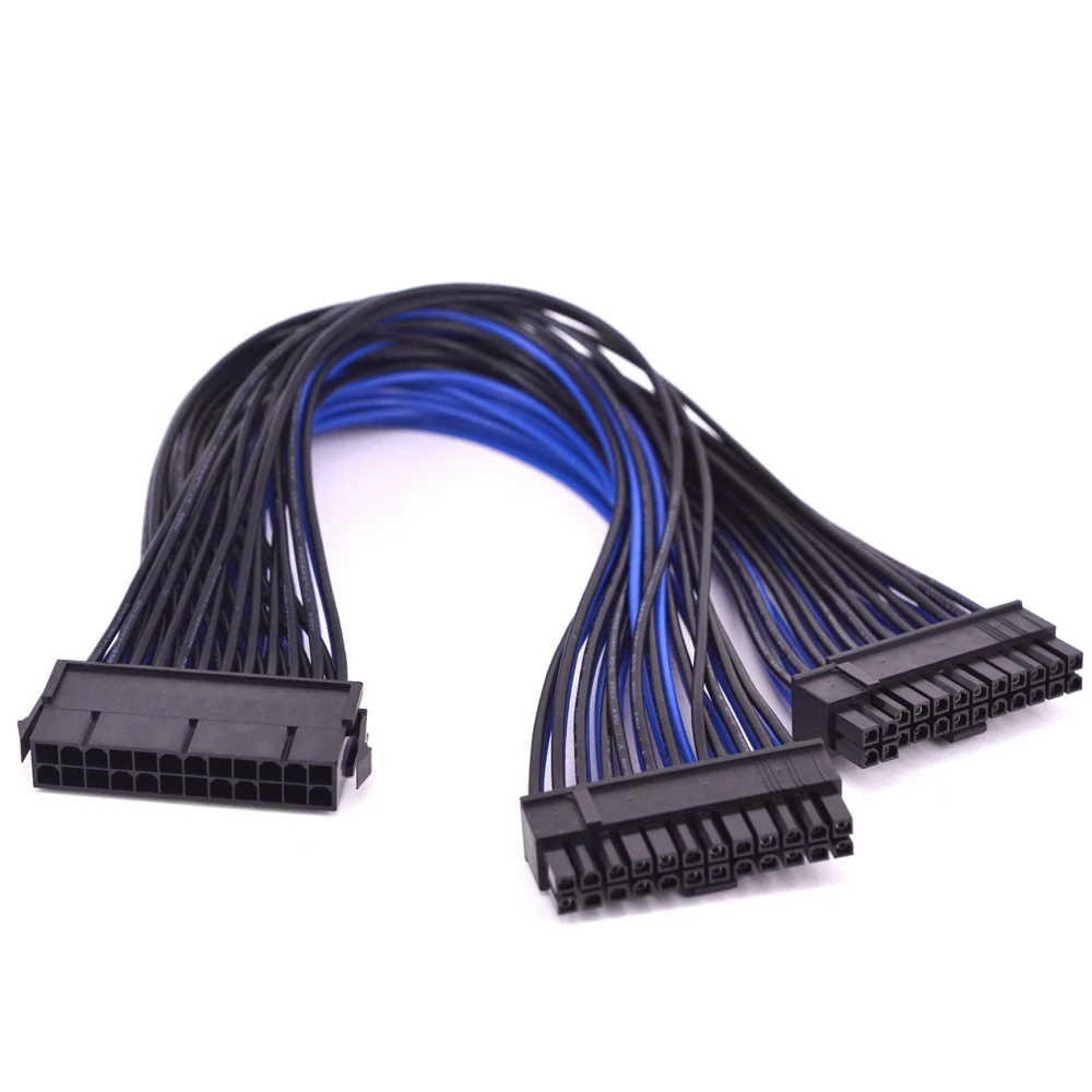 Atx a Fonte de Alimentação Cabo Extensão Psu Porta Alimentação Multiplicador 24 Pinos Macho para Fêmea Porto y Divisor Placa-mãe Cabo 24pin - Imagem 3