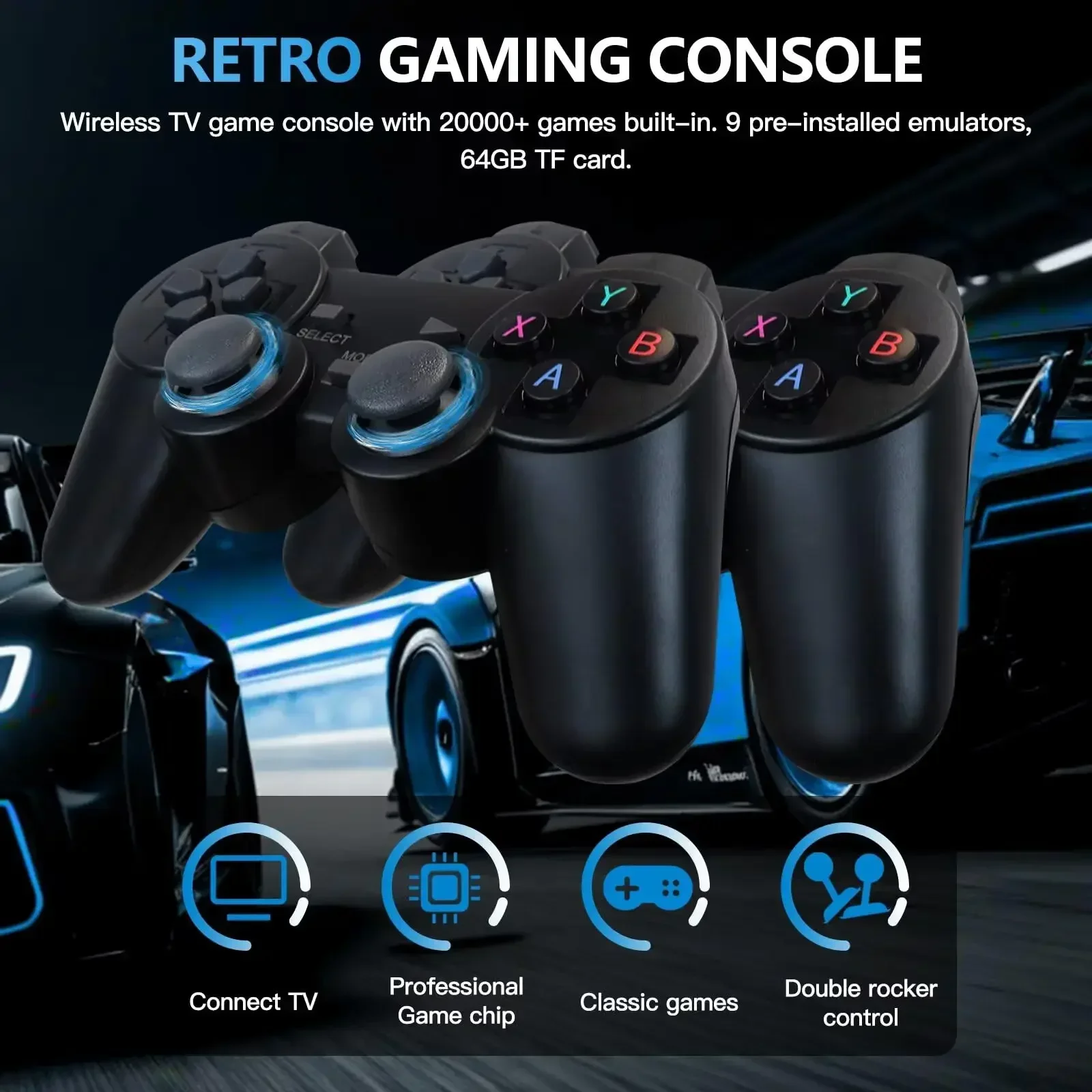 Console di Gioco M8 con Uscita 4K HD, Stick Retro con 20000+ Giochi Classici, 23+ Emulatori, Controller Wireless Doppio 2.4G per Bambini - Image 2