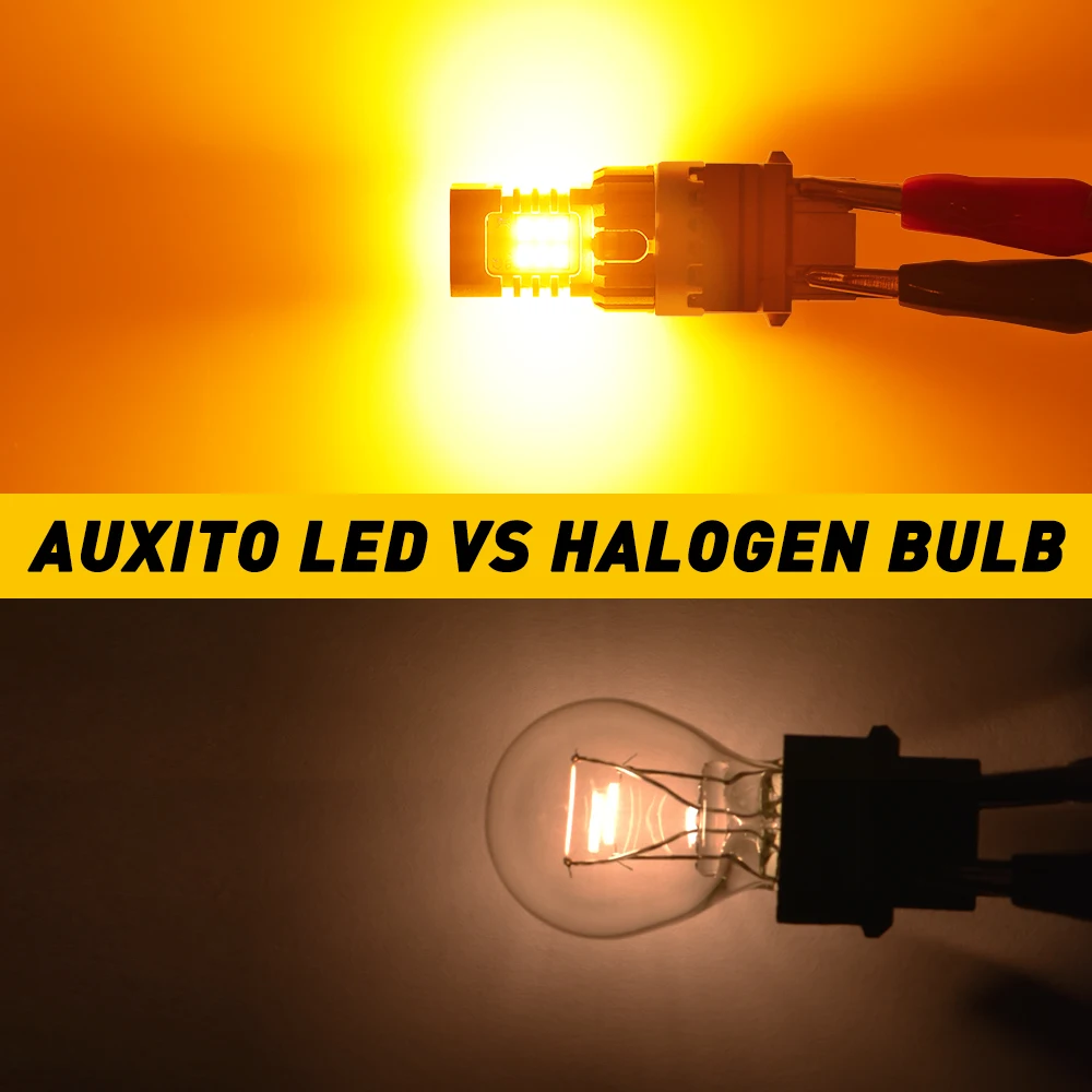 AUXITO 3157 T25 P27W LED  õ, ڹ ο ĵ ڵ  ĸ ȭǥ , P27/7W 3156 LED ǥõ, 2 
