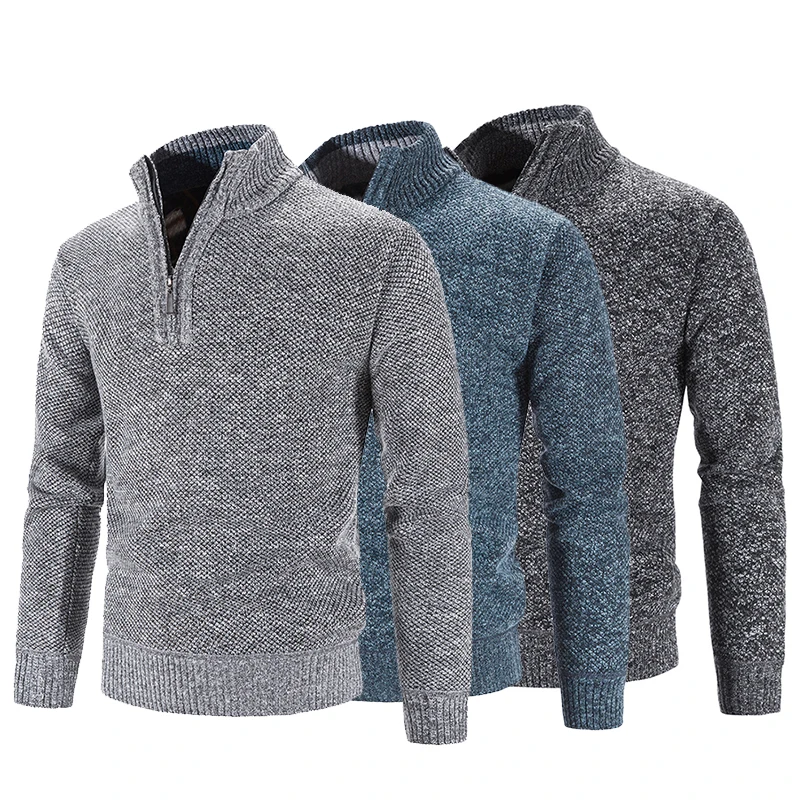 Men’s Winter Fleece-Lined Turtleneck Sweater