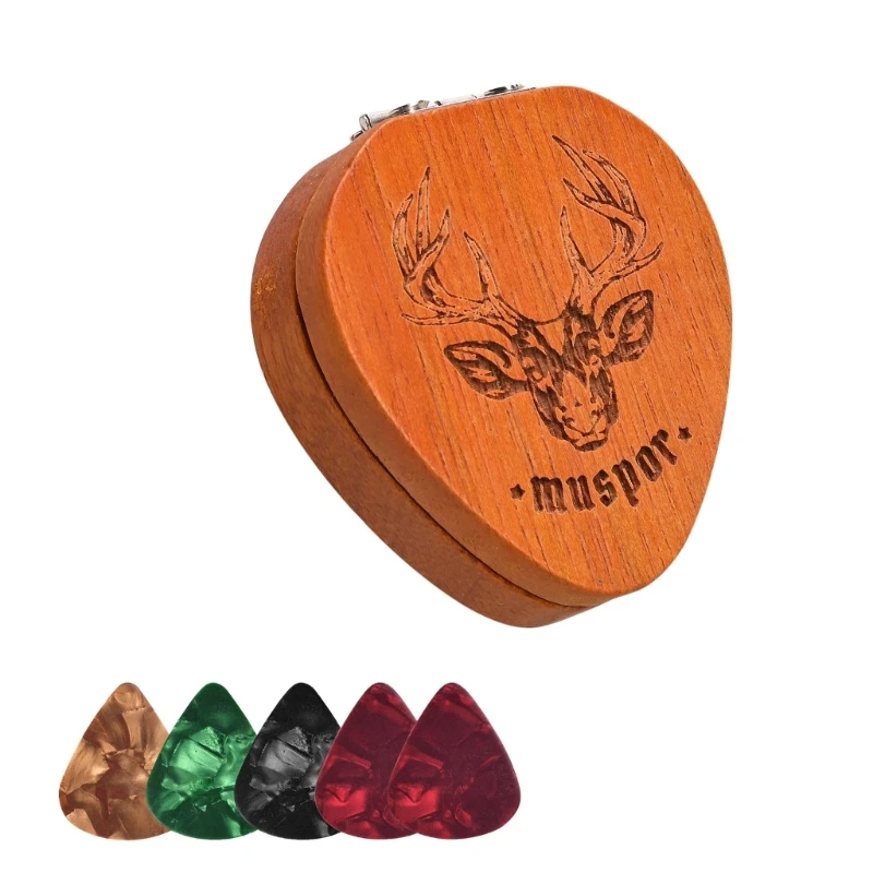 

Guitar Pick Holder Diamond Shaped Pick Box Wood Guitar Picks Organiser Guitar Picks Collective Case Plectrums Holder Box