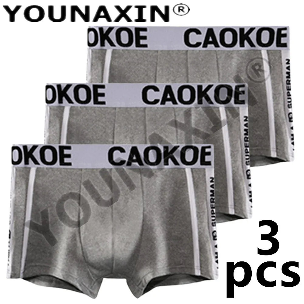 

3 Piece Trunks Men Boxer Briefs Undies Gray Panties Shorts Homme Underpants Boy Underwear Undershorts Knickers M L XL 2XL