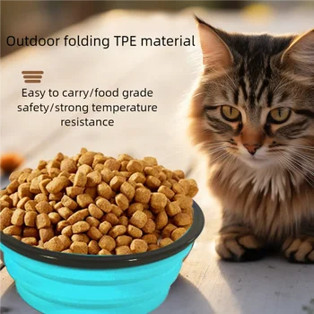 350 650 1000Ml Collapsible Dog Bowl Silicone Pet Feeder Portable Outdoor Travel Puppy Food Water Dish Safe For Small Medium Dogs