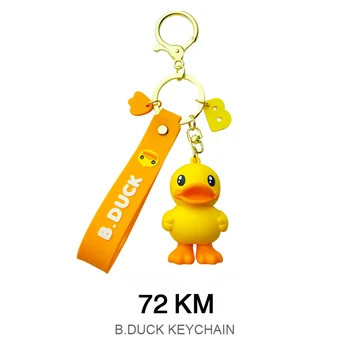 진짜 B.Duck 버피 액션 피규어 자동차 키체인, 작은 노란색 오리 정글 시리즈 키체인, 꼬부기 고라파덕 키체인 모델