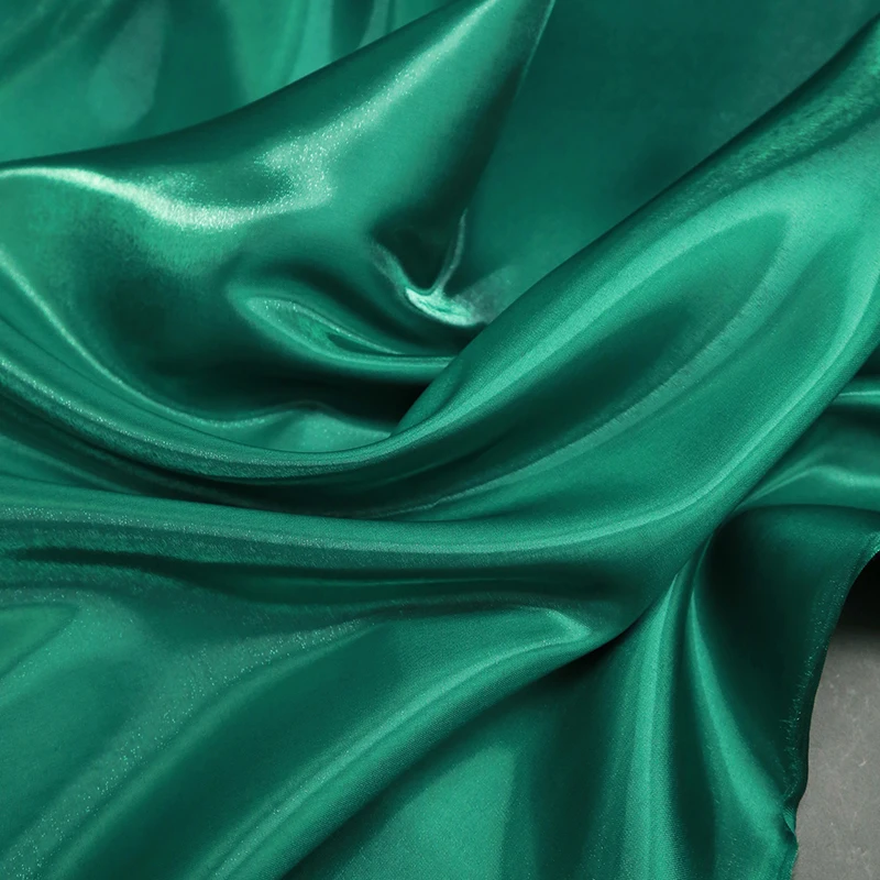 Glossy Metallic Liquid Luxury Satin Fabric in Pink, Green, and Blue for Dress and Suit Design