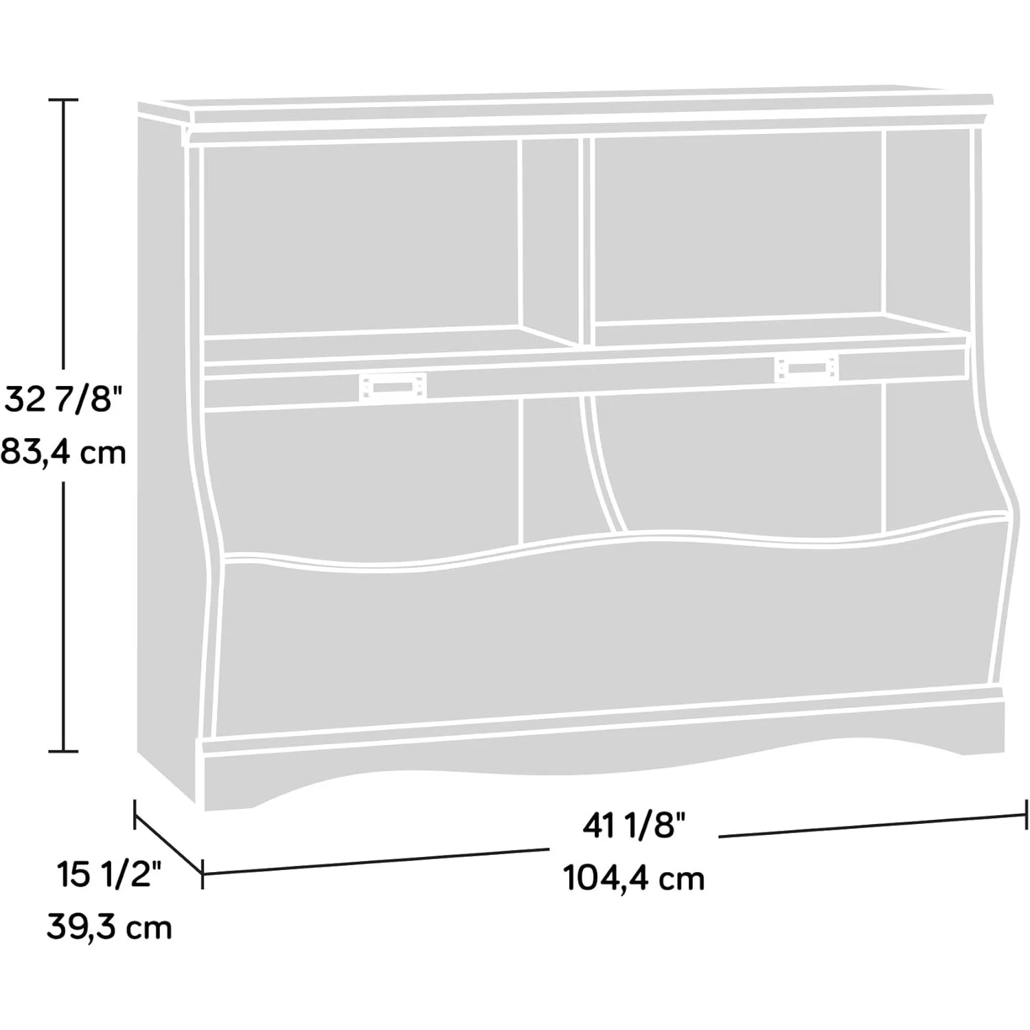 Storage Chest Organizer Kids Bookcase Toy Box Bin for Bedroom Living Room L41.10 x W 14.49 x H 32.84 Soft White 3