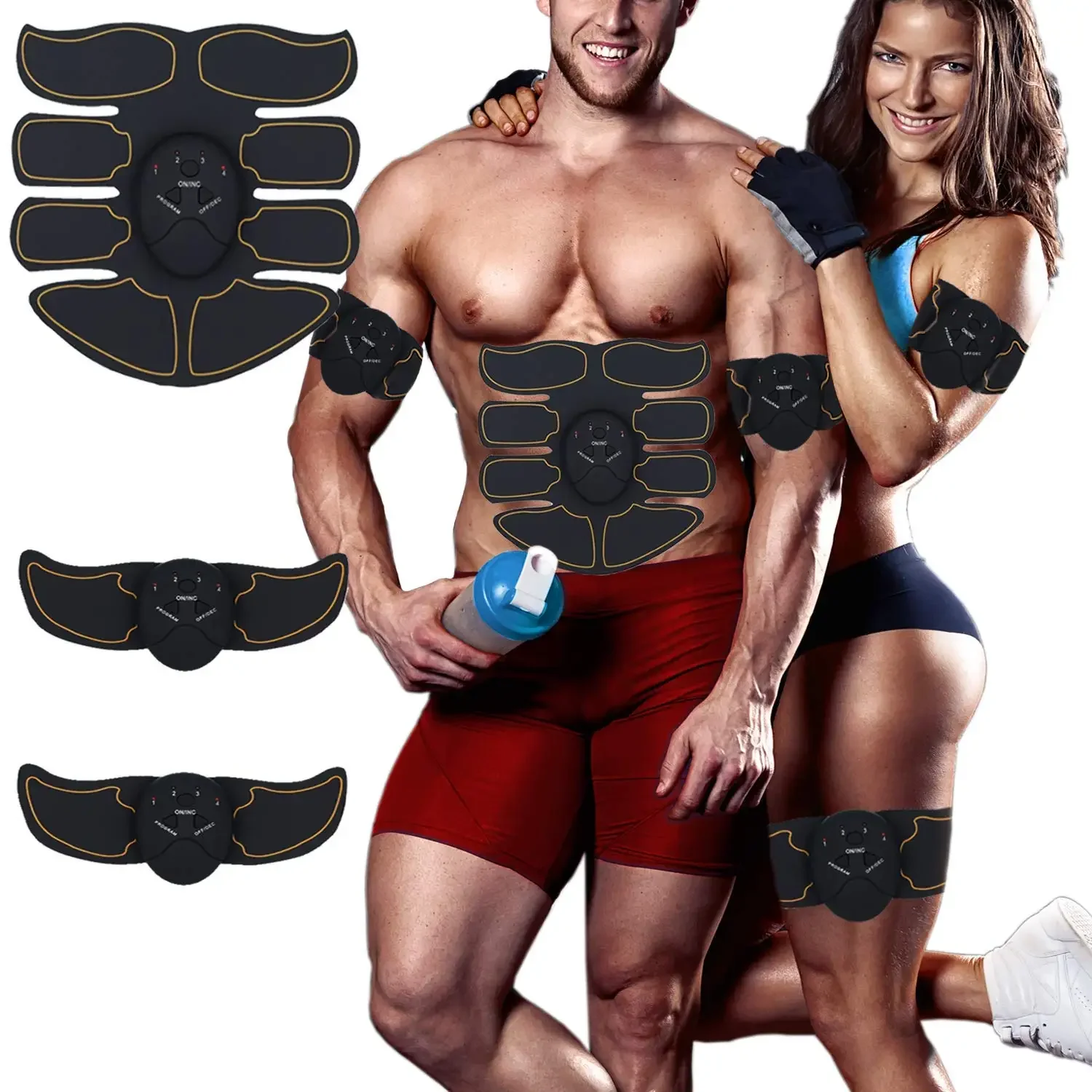 

Rechargeable 8-pack Smart Home Fitness Body Toning Belt Ems Abdominal Abs Muscle Stimulator