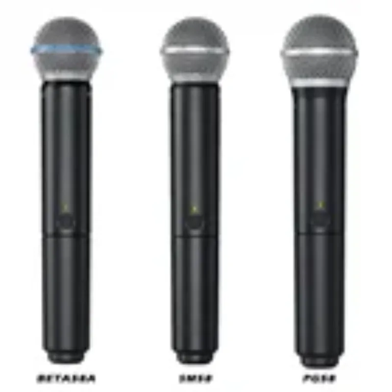 BLX24 BLX4 PG58 SM58 BETA58 무선 마이크 2채널 UHF 마이크로폰 블랙 전문가용 마이크