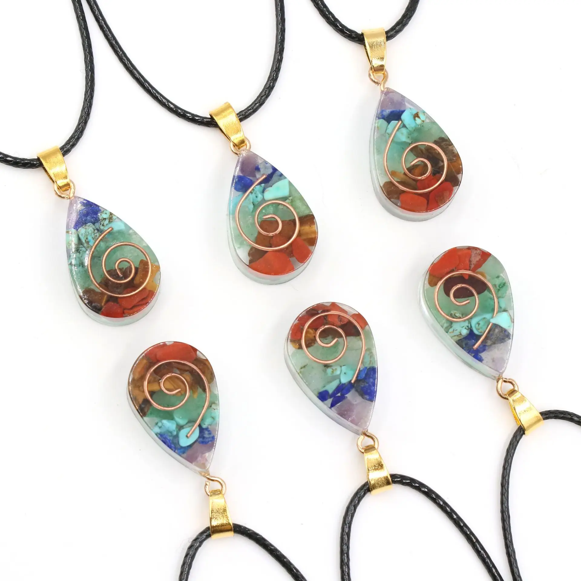 7 Chakra Orgonite Amulet Pendant Necklace Men Women Natural Reiki Healing  Energy Gemstones Necklace Yoga Meditation Jewelry Gift