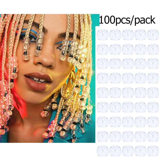 100pcs/set Transparent Resin Hair Beads 5mm Big Hole Dreadlock Beads for  Jumbo Braid Dreadlock Hair Accessories Styling Tools - AliExpress