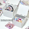 1Pcs Korean Pure White Storage Box Blind Box Card Photocard Storage Box Photo Card Organizer Classification Flip Holder 2