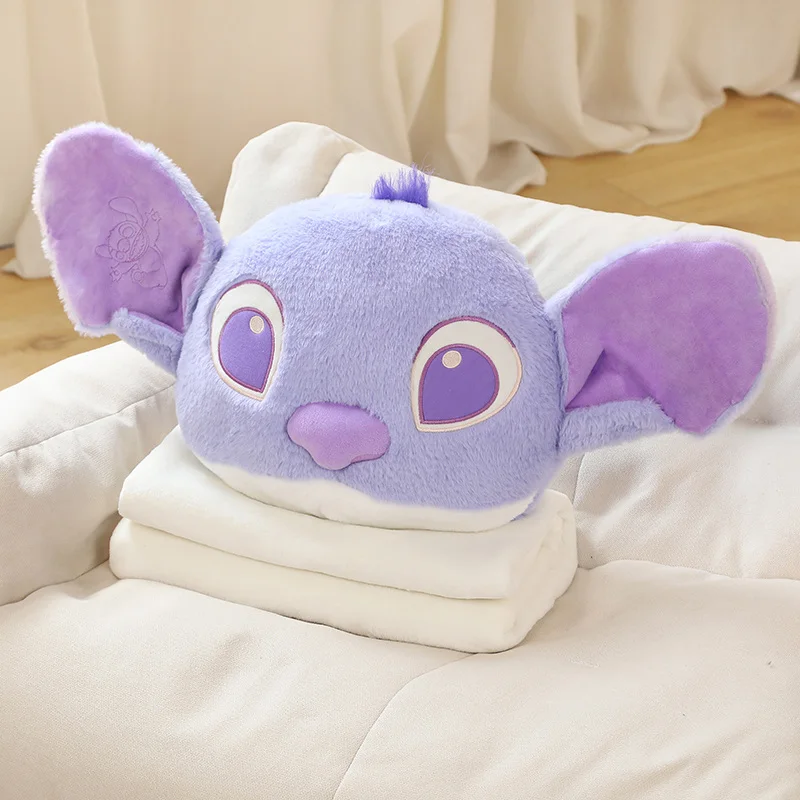 

Kawaii Cartoon Purple Stitch Pillow Stitch Blanket School Lunch Break Blanket Car Living Room Decoration Cushion Girl Gift