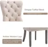Velvet Dining Chairs Set of 4, Upholstered High-end Tufted Dining Room Chair with Nailhead Back Ring Pull Trim Solid Wood Legs 6
