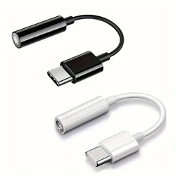 Dual Pack USB - C to 3.5mm Audio Adapter - High - Fidelity Sound Converter, White & Black (Black and white)