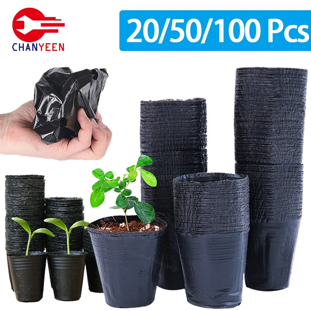 Soft Plastic Seedling Planters Bowl Nursery Breathable Pots Grow Bag Basket Flower Vegetable Gardening Tools Accessories