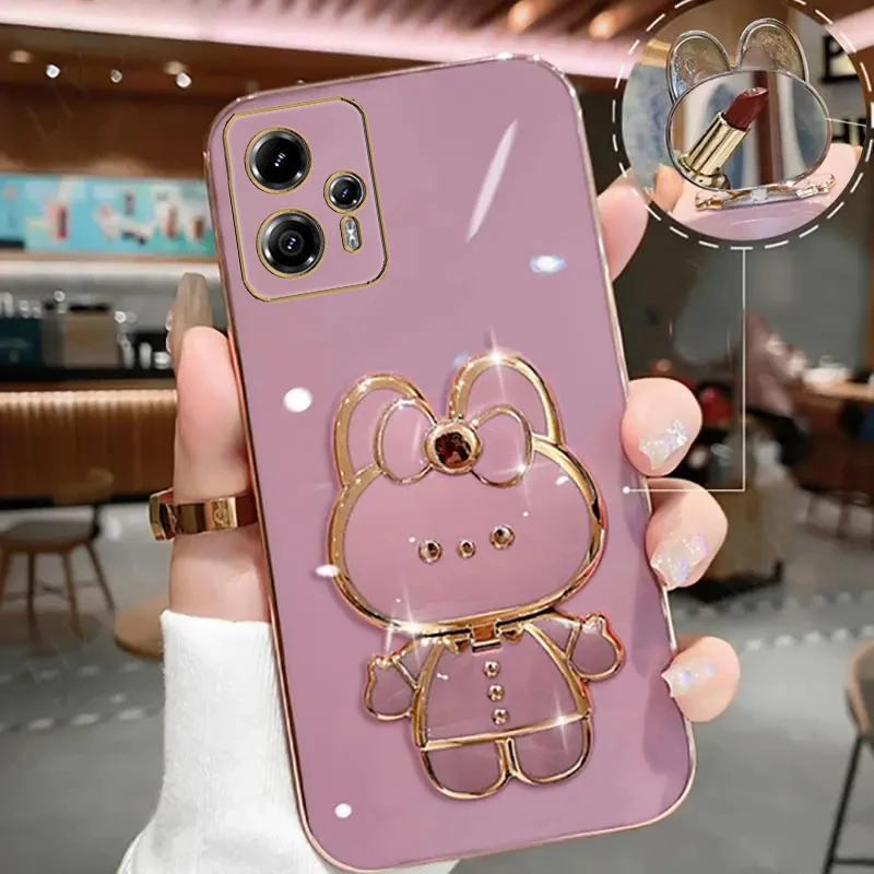 Cute Rabbit Mirror Phone Holder Case - Luxury Design