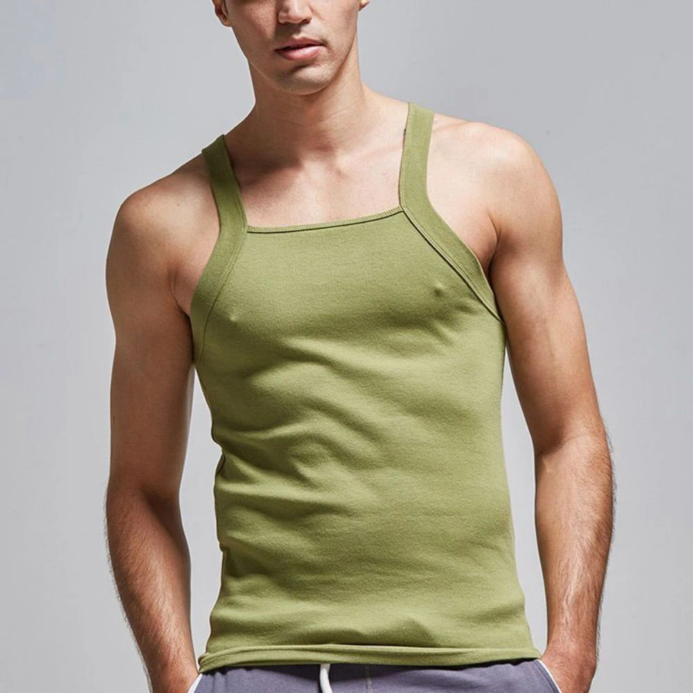 Men's Fashion Vest Home Sleep Casual Men Colete Cotton Tank Top Solid
