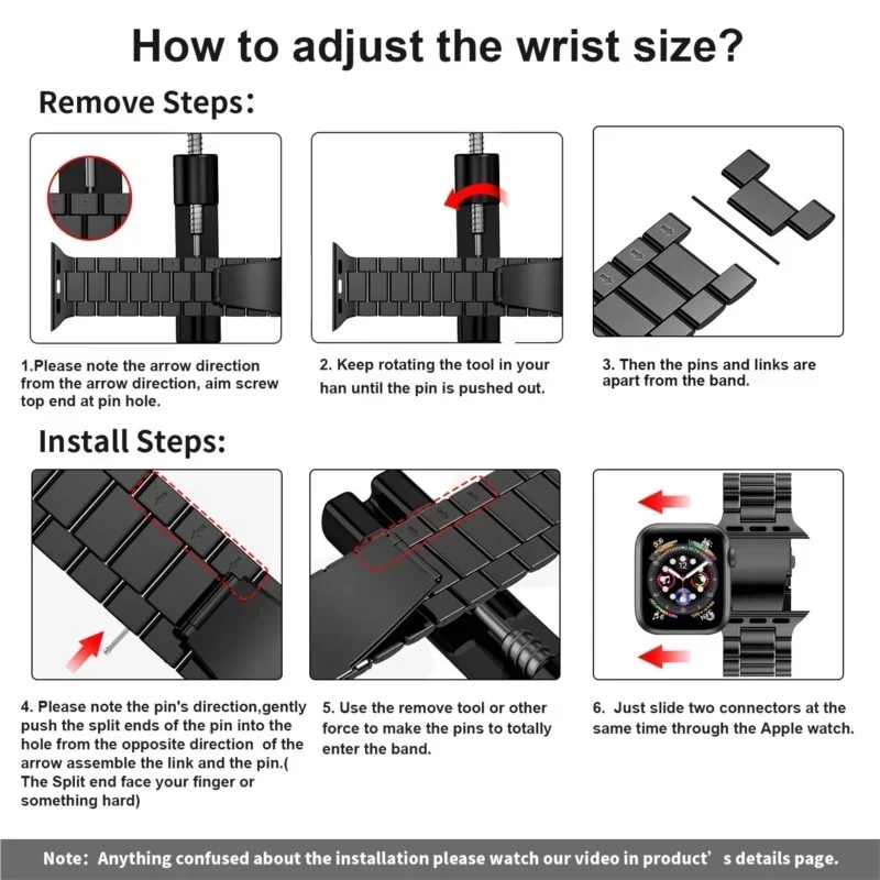 Elegant Stainless Steel Watch Band - Premium Metal Strap Bracelet
