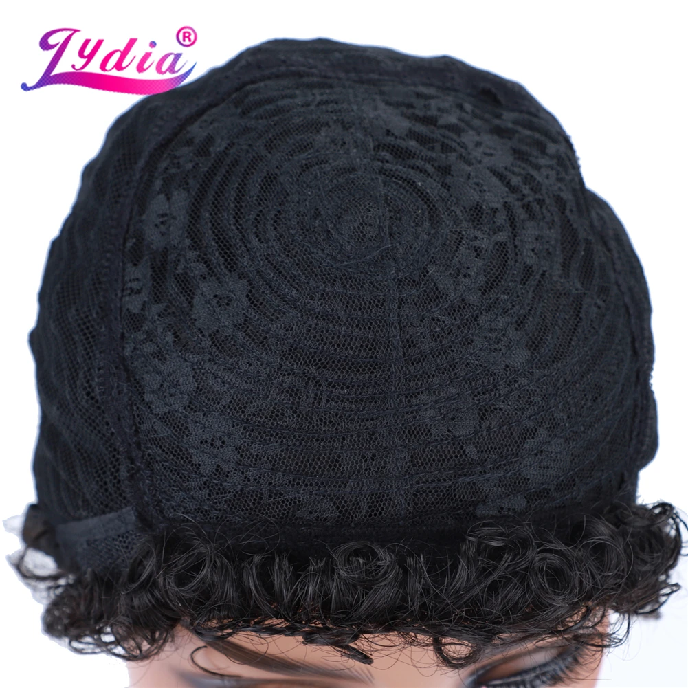Lydia synthetische Perücken für Frauen kurze 3 Zoll verworrene Locken Kanekalon hitze beständige Faser verworrene schwarze tägliche & Party Perücke – Detail 9