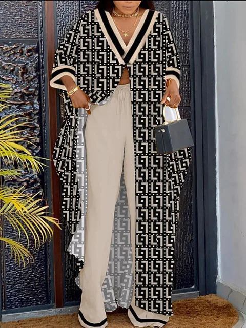 Nkechi 2 Piece Flare Sleeve Top Loose Pants