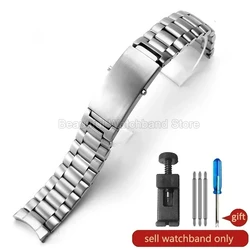 Premium Steel Watchband with Durable Smooth Edges and Folding Buckle for Comfort and Style (Steel - 3Beads - No Log)