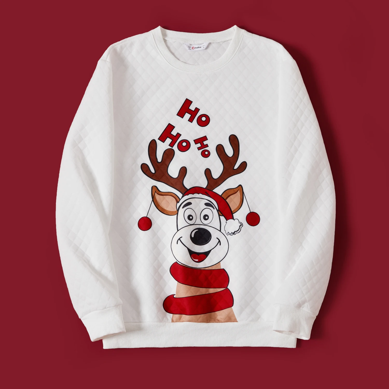 Camisetas de manga larga con estampado de renos a juego para toda la familia de Navidad de PatPat