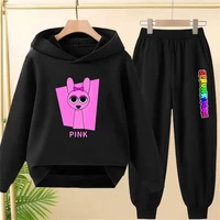 Sweat à capuche Incredibox Sprunki Game pour enfants, pull noir pour garçons et filles, ensemble haut + pantalon, manteau décontracté à la mode pour enfants de 2 à 12 ans 1