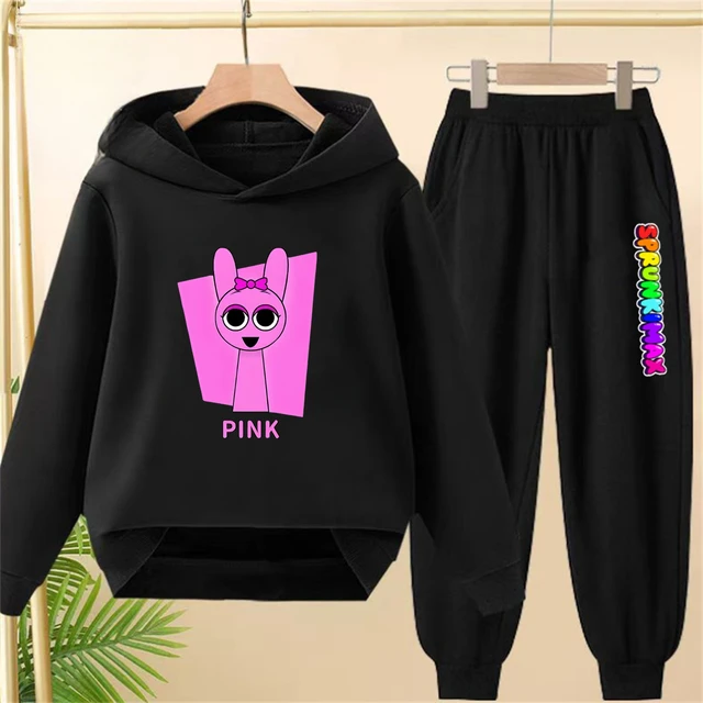 Sweat à capuche Incredibox Sprunki Game pour enfants, pull noir pour garçons et filles, ensemble haut + pantalon, manteau décontracté à la mode pour enfants de 2 à 12 ans 1