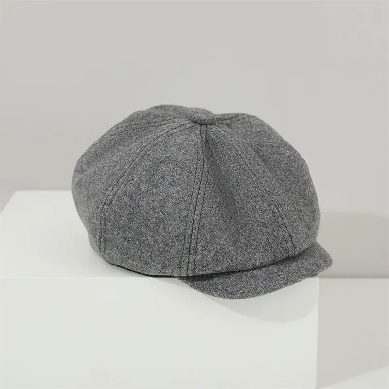 Autumn Acrylic Warm Solid Octagonal Hats for Child Girl and Boy Berets Painter Hat Beanie Cap 01