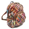 Annmouler Vintage Women Backpack Genuine Leather Daypack Large Capacity Rucksack for Women Cow Leather Weave Bag 2