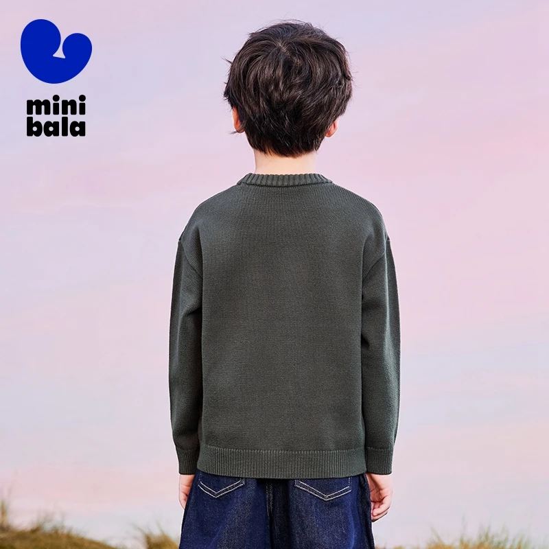 남아 및 여아용 미니 발라 니트웨어, 2024 가을 및 겨울 신제품 니트웨어