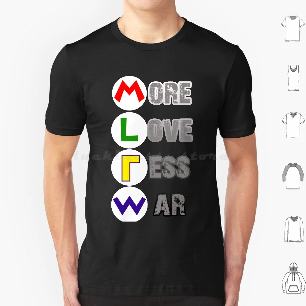 Maglietta Più Love Less War 6Xl Cotton Cool Tee Luigi Waluigi Wario Yoshi Princess Peach