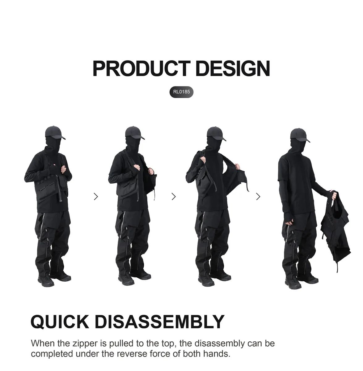 Reindee Lusion  Outdoor commute quicke remove vest functional clothing multiple pockets waterproof zippers techwear gorpcore