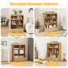 34.5" Kids Bookshelf w/ Anti-Tipping Kits Multi-functional Display Rack 6