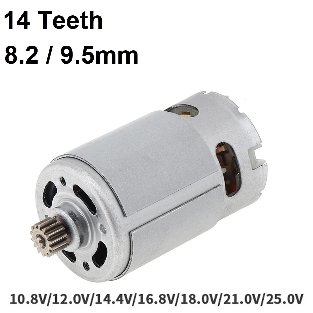 Micro Motor de Alta Velocidade para Furadeira Elétrica Chave de Fenda Recarregável dc 14 Dentes Rs550 8.2 9.5 mm Gear 10.825v