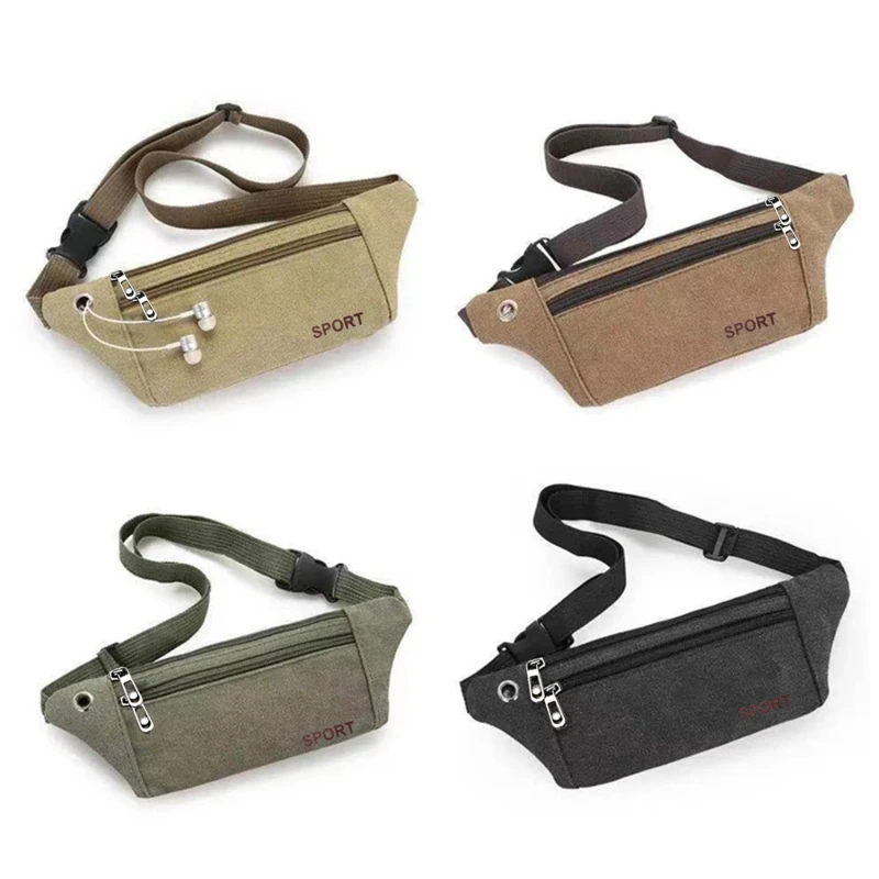 

Холщовая Мужская поясная сумка, уличная спортивная сумка для альпинизма, фитнеса, бега, портативная дамская сумочка кросс-боди