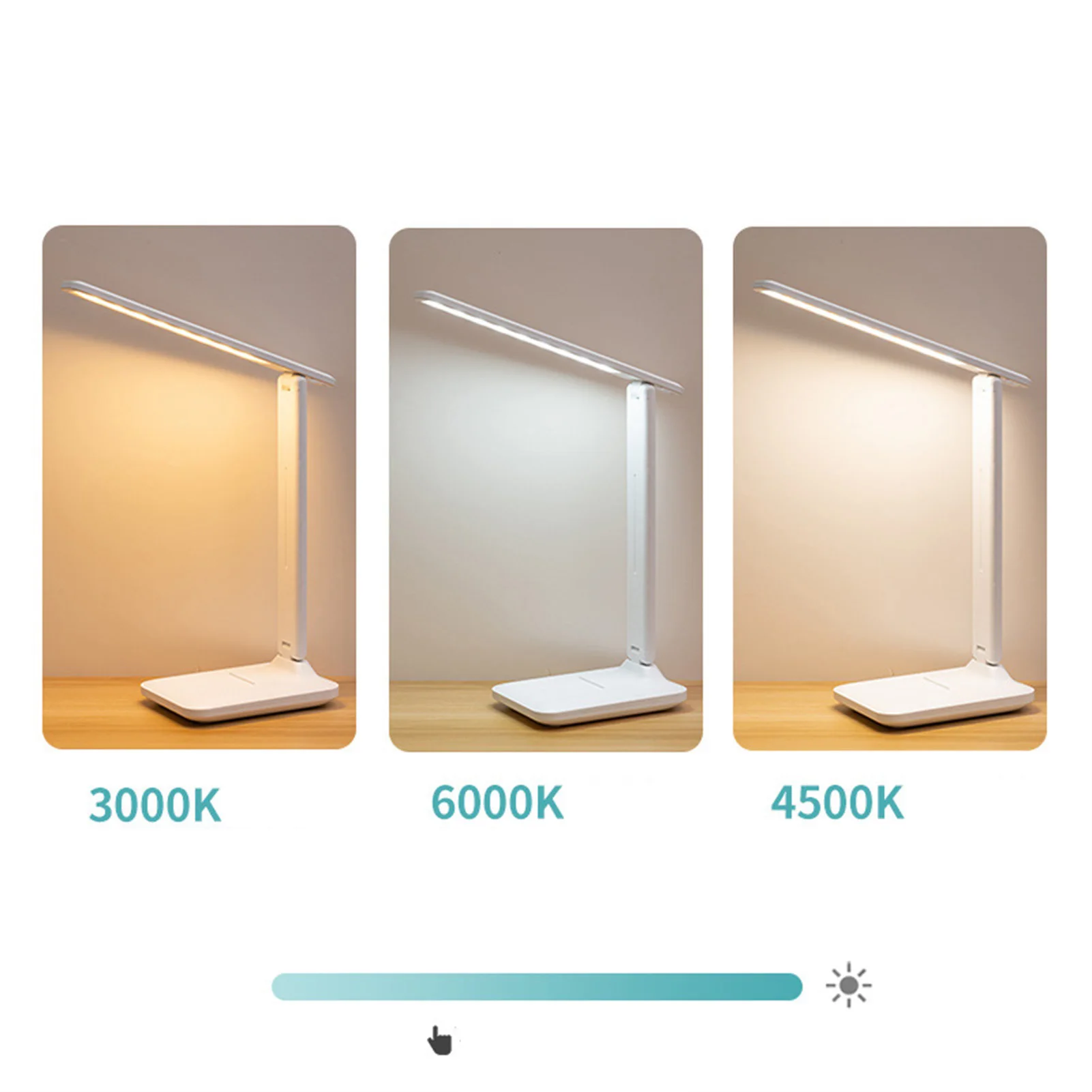 ZK40 Table Lamp Eye Protection Touch Dimming Plug In 180 Degree Flip Folding Stand Design LED Learning Desk Lamp 5