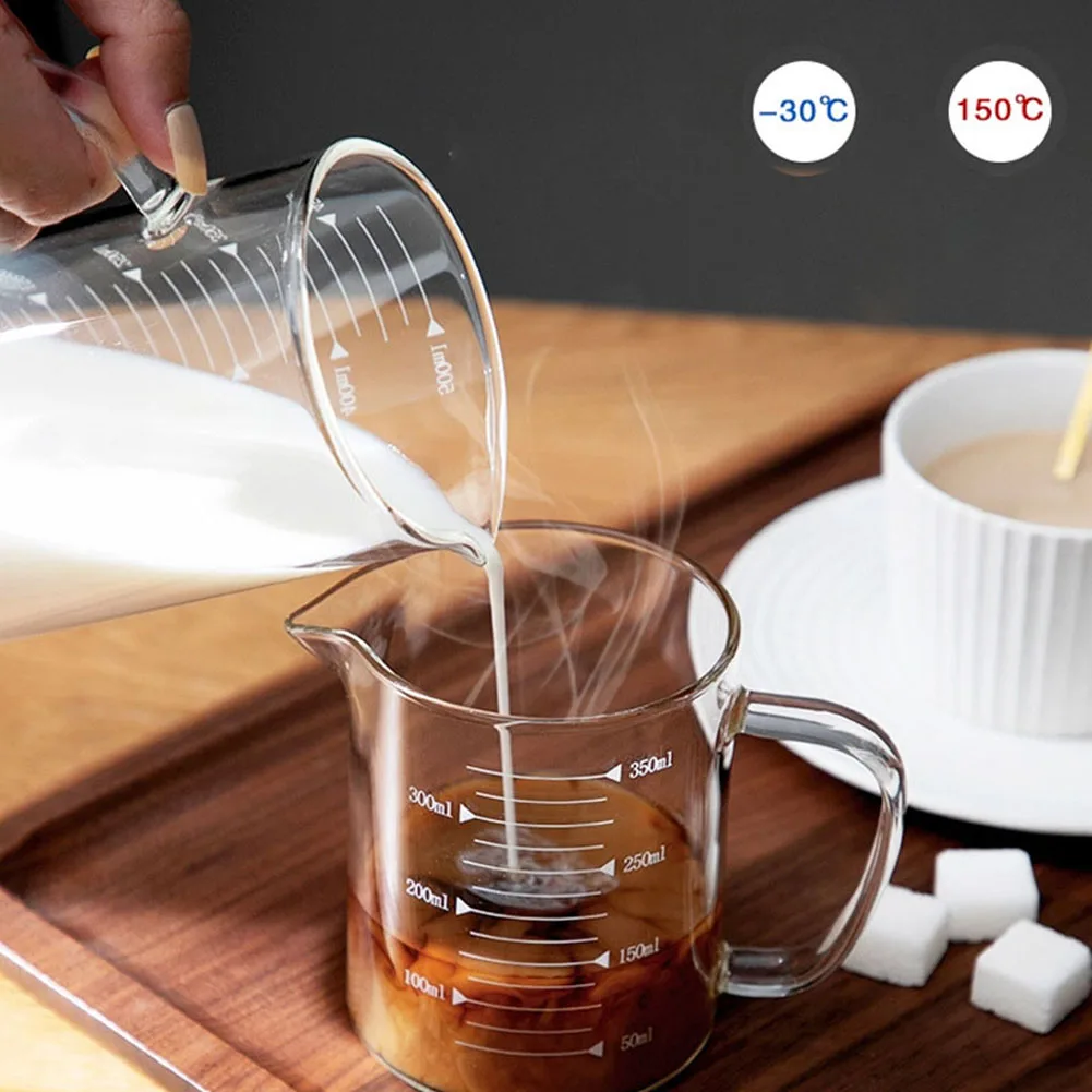 High Borosilicate Glass Measuring Cup Jug Clear Milk Cup For Baking Cooking Kitchen Accessories - 500Ml 12 High Borosilicate Glass Measuring Cup Jug Clear Milk Cup For Baking Cooking Kitchen Accessories - 500Ml