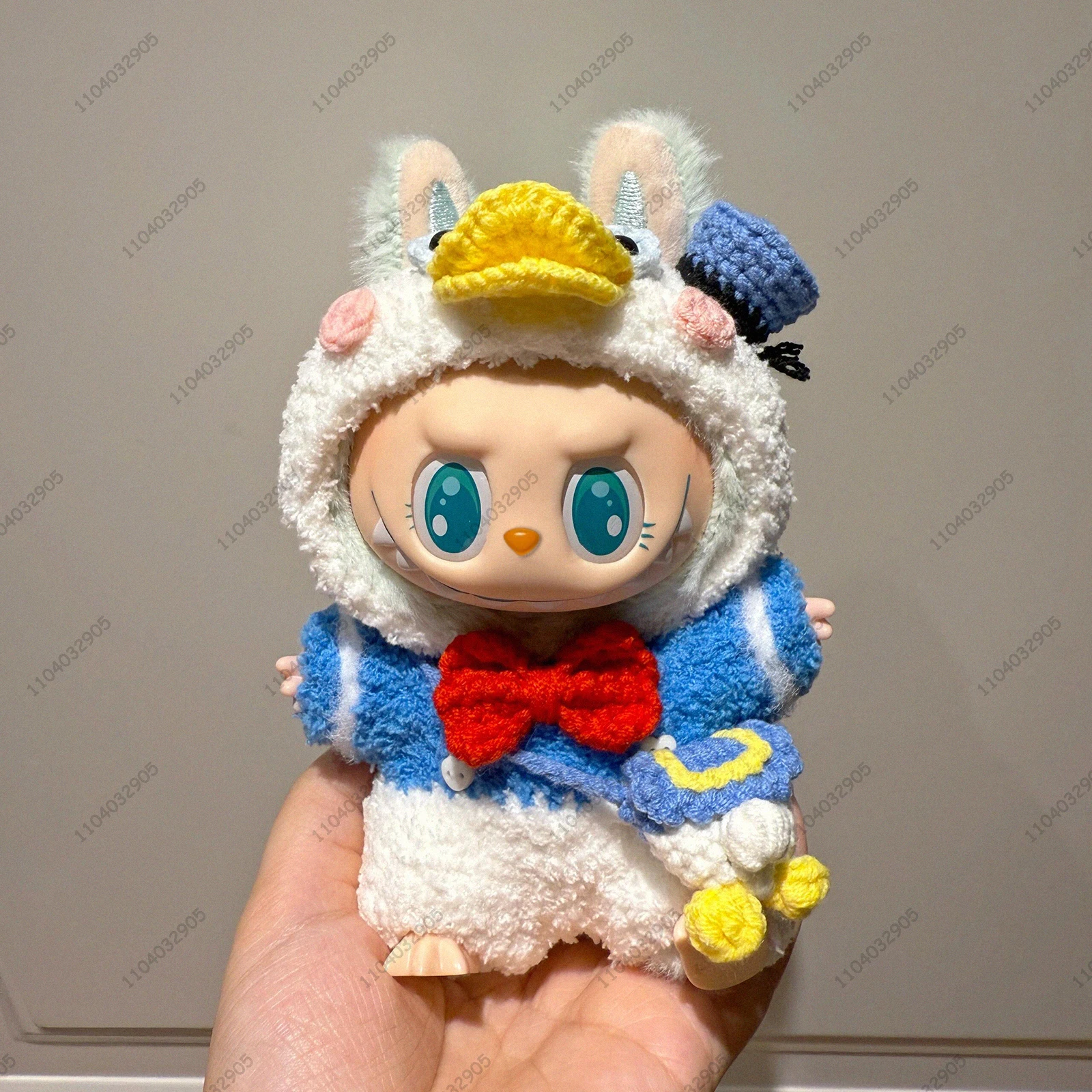 Labubu The Monsters Disney Donald Duck Costume Mickey Mouse Clothes Original Replica Vinyl Face Doll Action Figure Bag Charm